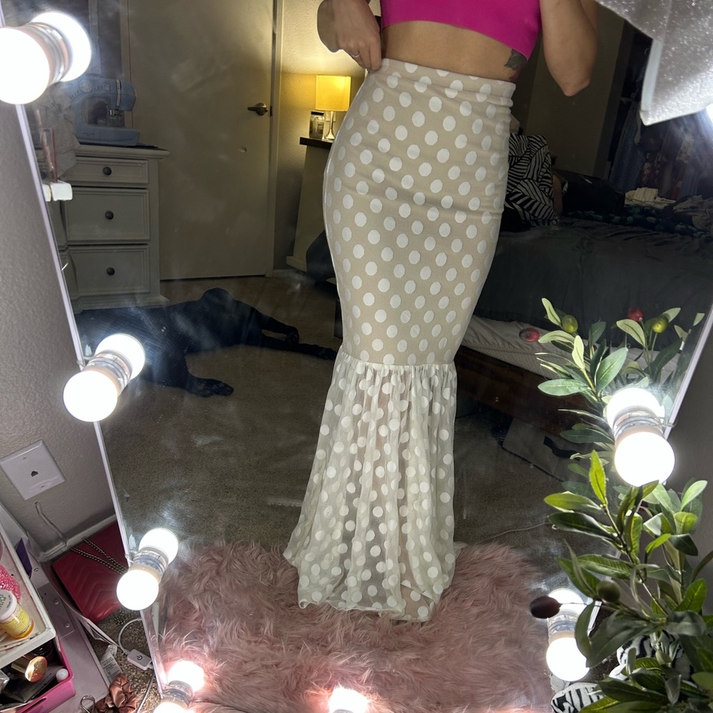 Mermaid polka dot maxi skirt